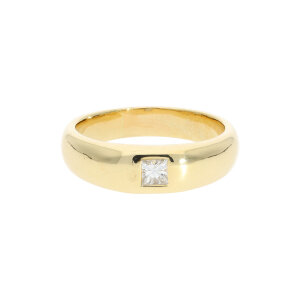 Goldring 750 Brill. 0,25 ct Princessschliff getragen...