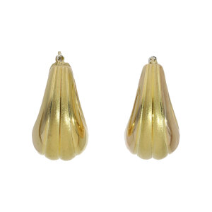 Leichte Creolen 585 Gold matt glanz getragen 25326727...