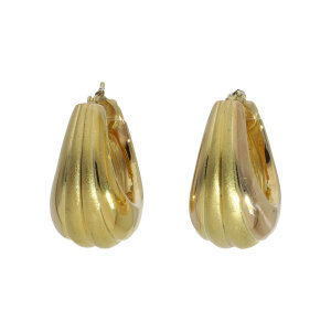 Leichte Creolen 585 Gold matt glanz getragen 25326727...