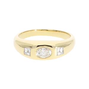 Diamanten Goldring 750 Ovalschliff, Carreschliff 25326736...