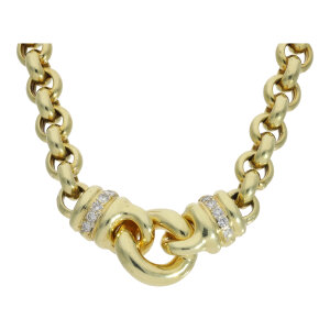Goldkette 585 Collier Brillanten Erbskette Damen 25326742...