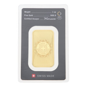Goldbarren 1 Unze Feingold 999,9 Argor-Heraeus...