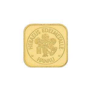 Goldbarren 1 Gramm Feingold 999,9 Heraeus...