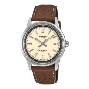 Casio Herren Uhr Edefice EFR-109L-7AER Leder, Edelstahl