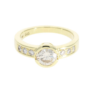 Diamantring 585 Gold ca. 1,4 ct Brillant getragen...
