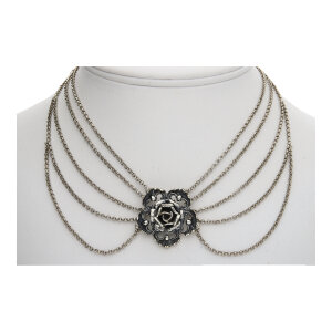 Trachtencollier Damen 835 Silber Rose getragen 25326760...