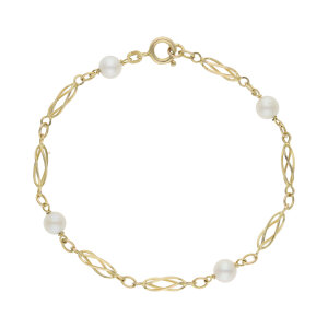 Damen Goldarmband 585 Perlen 25326758 Second Hand,...