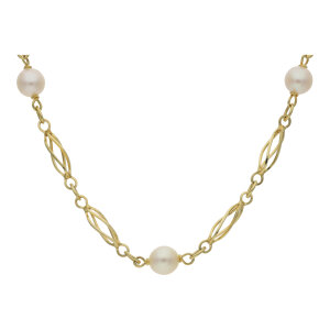 Y-Kette Gold 585 Perlen 25326759 Second Hand, getragen,...