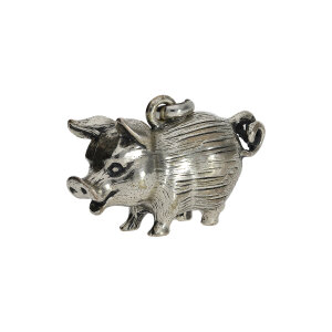 Charivarianhänger 835 Silber Schwein oxidiert...