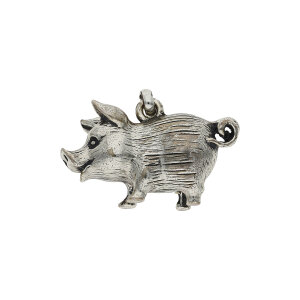 Charivarianhänger 835 Silber Schwein oxidiert...