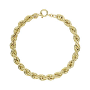 Kordel Armband 585 Gold halbmassiv ca. 6,5  mm breit...