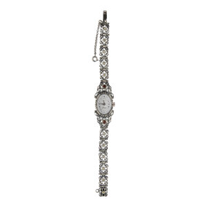 Trachten Damen Armbanduhr Silber 835 Granat 25326768...