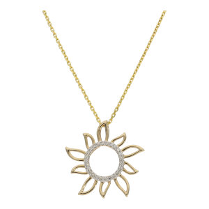 Kettenanhänger Sonne Gold 585 Diamanten 25326770...