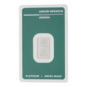 Platinbarren 5 Gramm Argor-Heraeus Feinplatin 999,5...