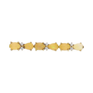 Silber Armband 925 goldplattiert Opale Tropfen und Ovale...