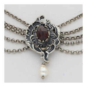 Trachtencollier Damen 835 Silber SWP Granat getragen...