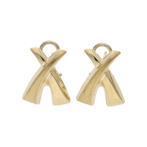 Damen Ohrringe 585 Gold Clipverschluss getragen 25326789...