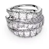 Swarovski Hyperbola Ring 5584650 Verschiedene Schliffe, Weiß, Rhodiniert, Gr. 52