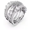 Swarovski Hyperbola Ring 5584650 Verschiedene Schliffe, Weiß, Rhodiniert, Gr. 52