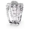 Swarovski Hyperbola Ring 5584650 Verschiedene Schliffe, Weiß, Rhodiniert, Gr. 52