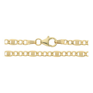 Goldkette Herren Gold 375 halbmassiv Figaro mit...