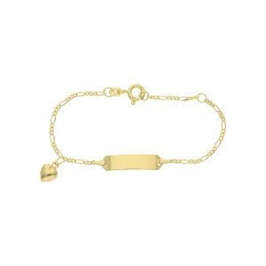 Gravur Armband 333 Gold Kind Figaro mit Herz JL48-03-0188