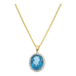 Ketten Anhänger 333 Gold London Blue Topas...