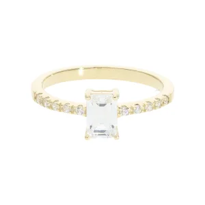 Verlobungsring massiv 333 Gold rechteckig Zirkonia Damen...
