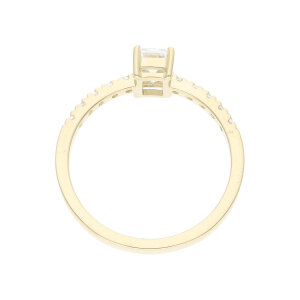 Verlobungsring massiv 333 Gold rechteckig Zirkonia Damen...