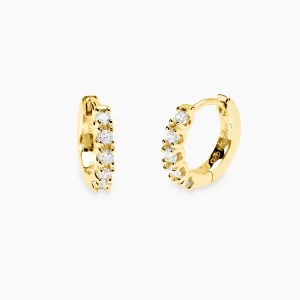 Mabina Creolen Silber 925 vergoldet mit Diamanten...