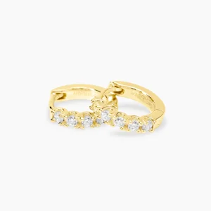 Mabina Creolen Silber 925 vergoldet mit Diamanten...