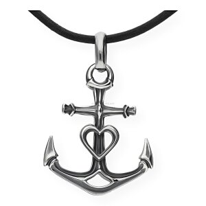 Juwelmalux Anker Anhänger mit Lederband Silber 925...