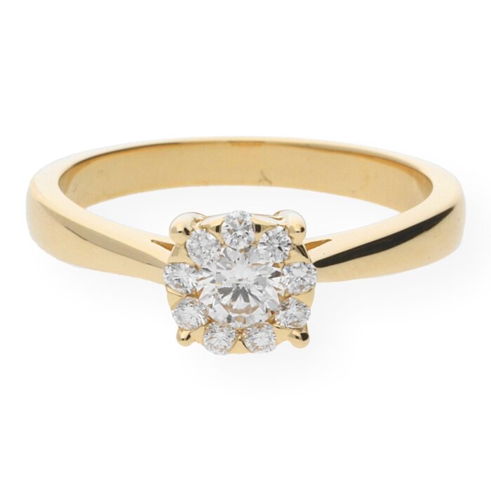 JuwelmaLux Ring 585/000 (14 Karat) Gold mit Brillanten JL10-07-0233